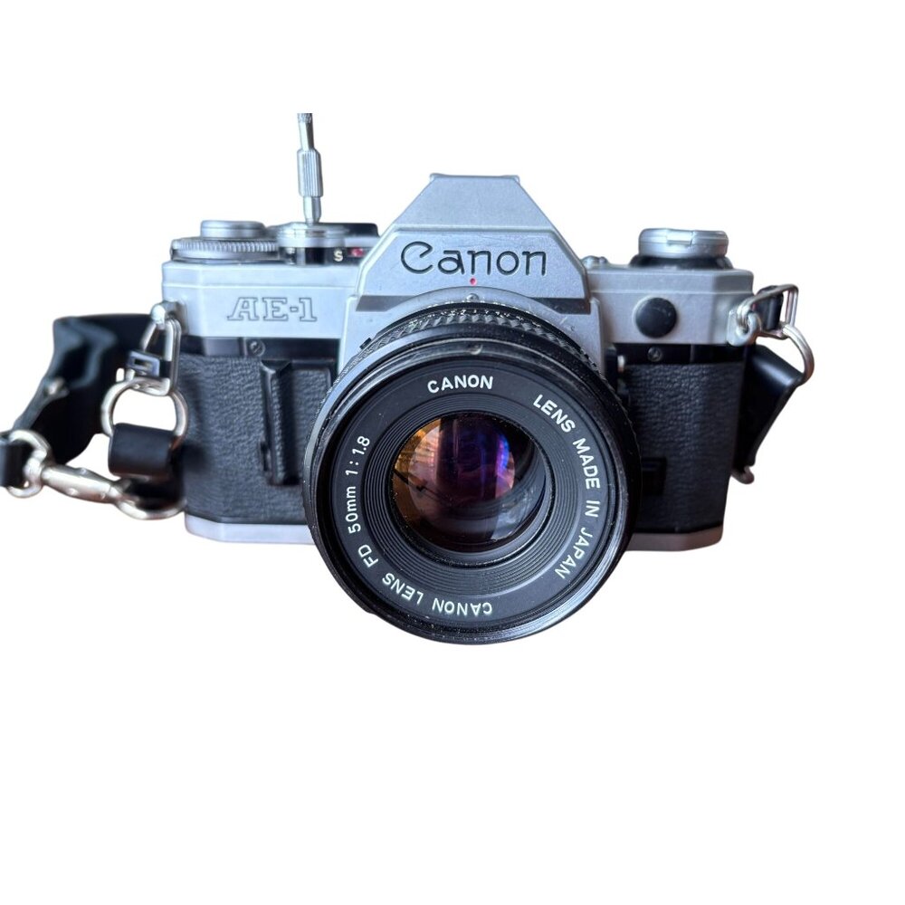 Canon AE-1 35mm SLR Film Camera 50mm f/1.8 Lens & Cable Release For Photography